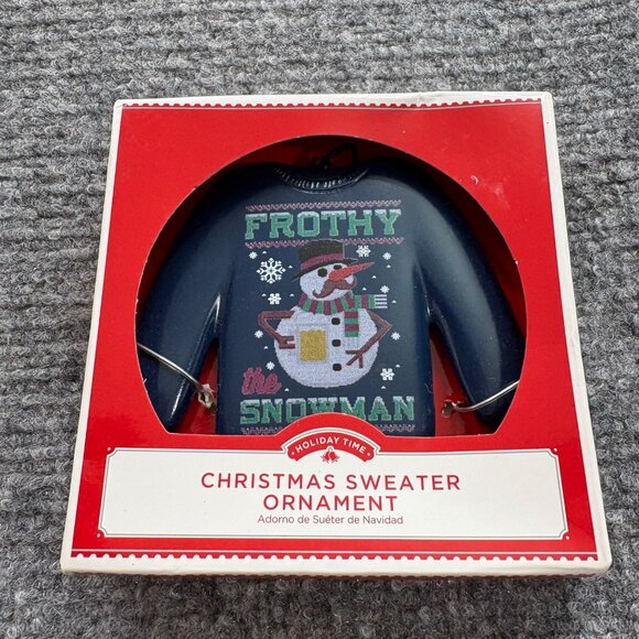 Christmas Sweater Ornament "Frothy The Snowman" Holiday Time Decoration NWT - Picture 5 of 5